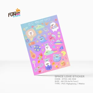 สติกเกอร์การ์ตูนลาย SPACE LOVE